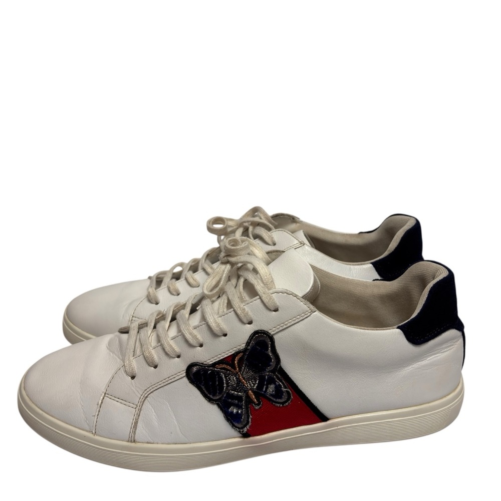 ALDO MEN'S COWIEN IN WHITE BUTTERFLY EMBROIDERED LOW-TOP SNEAKERS SIZE 13 NO BOX